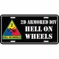 LICENSE PLATE - ARMY , 2ND ARMORED DIV. LICENSE PLATE - ARMY , 2ND ARMORED DIV.